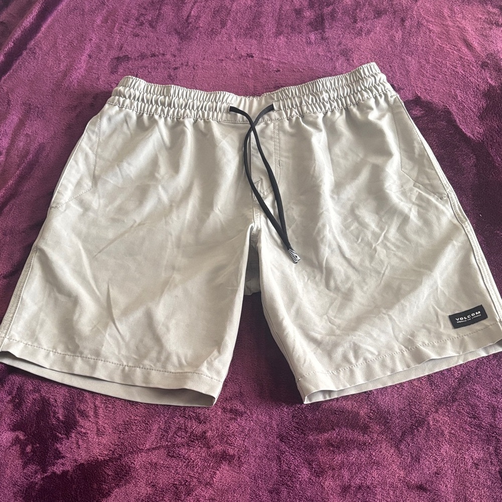 Volcom Men's Light Khaki Drawstring Shorts